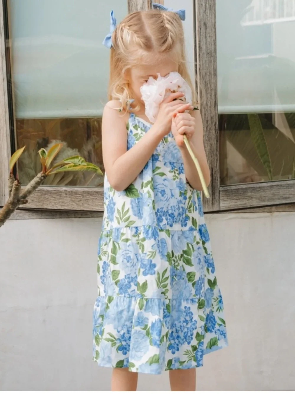 Show Me Your Mumu Girls Blue Floral Dress Size 2T | Coastal Cottagecore Toddler